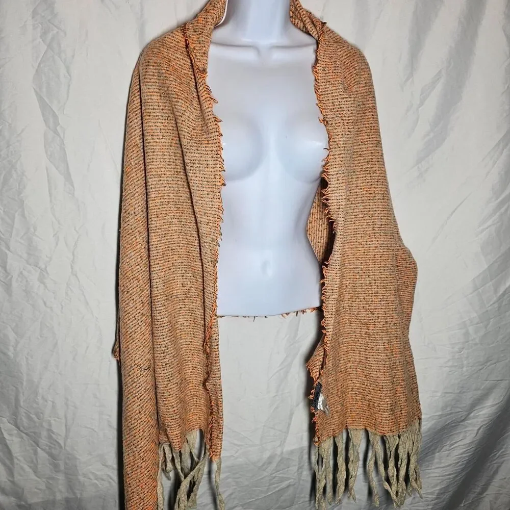orange beige glow in the dark pashmina scarf